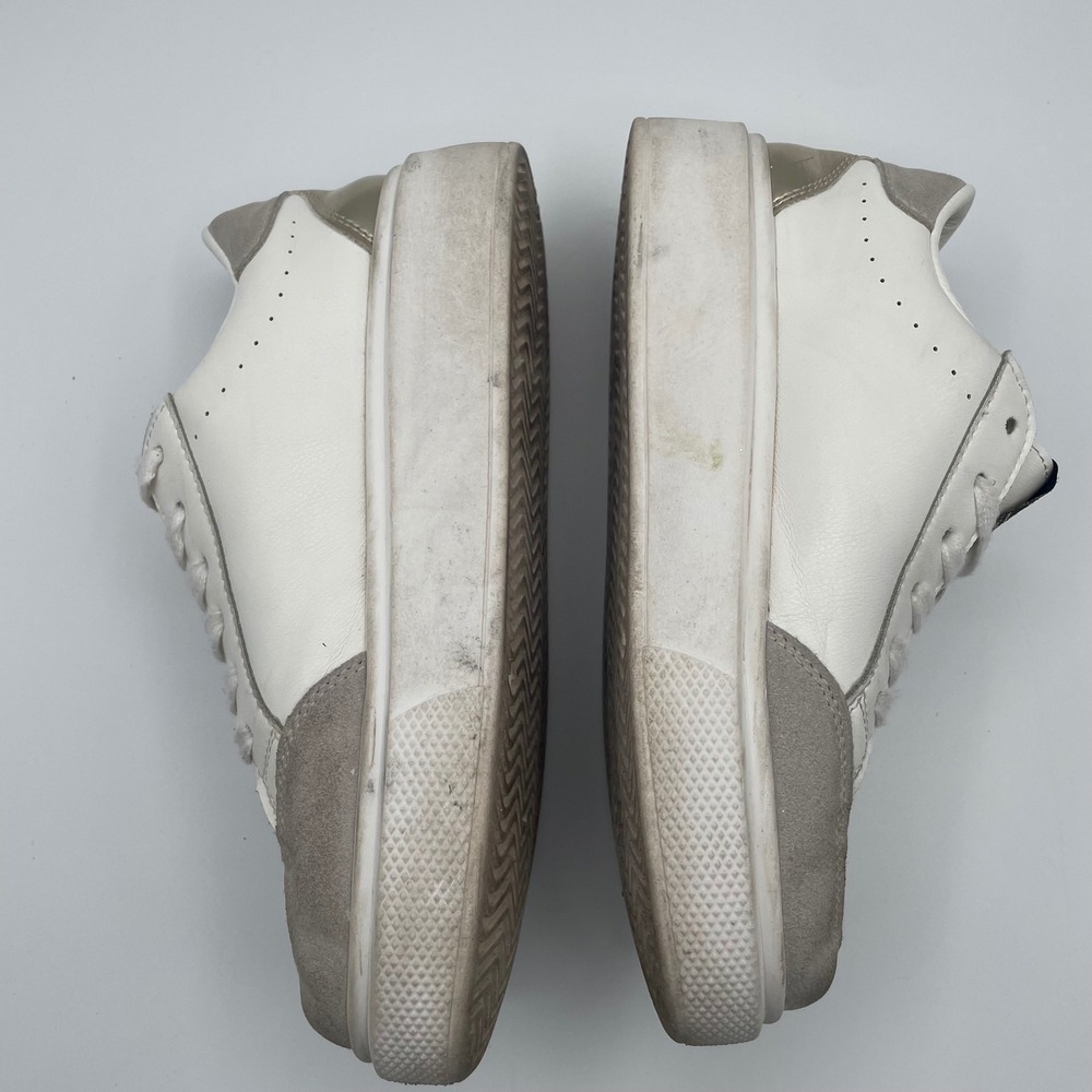 GUC Vintage Havana White Leather Silver Glitter Star Platform Sneakers Womens 7 - Picture 6 of 10